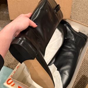 Michael Kors Derby Black Leather Mid-Calf Boots Size 8 M | NEW